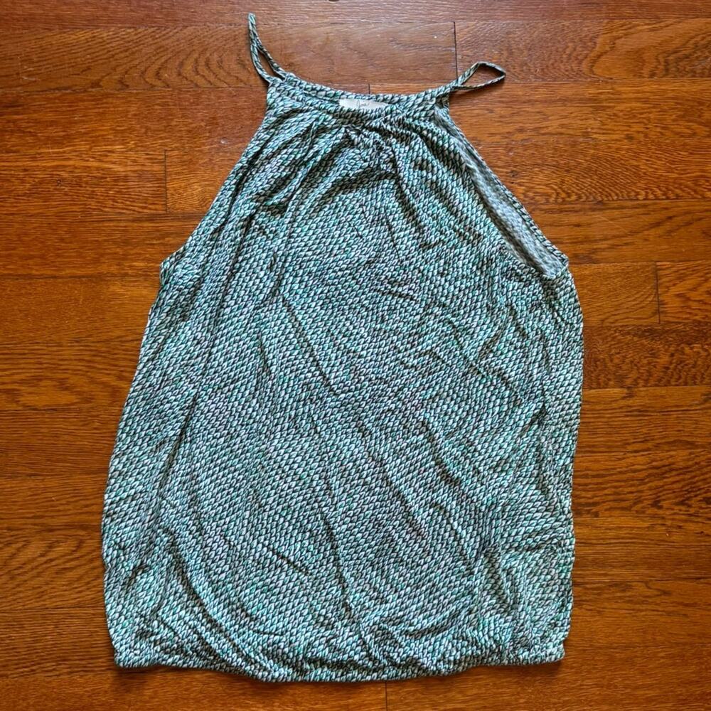 Joie Abstract Print Green Halter Top